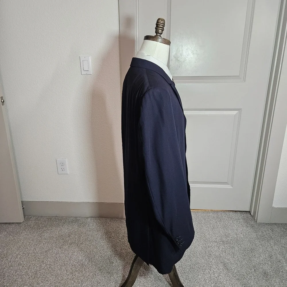 Canali Proposta 44L UK 54L 100% Wool Suit‎ Blazer Jacket Men Dark Navy - Flaw